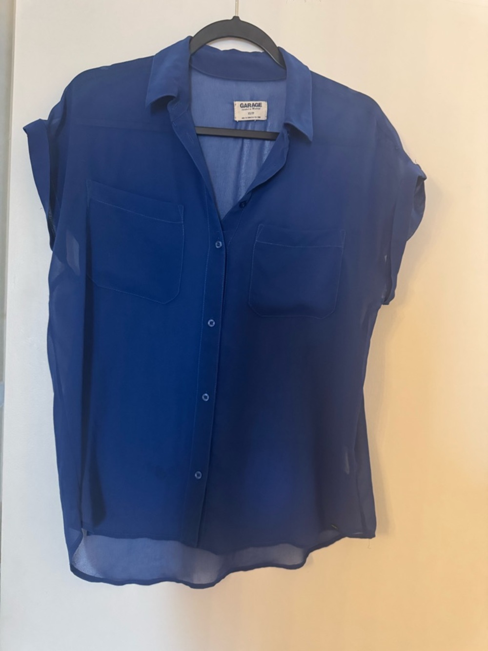 Garage Sheer Button-Down Blouse